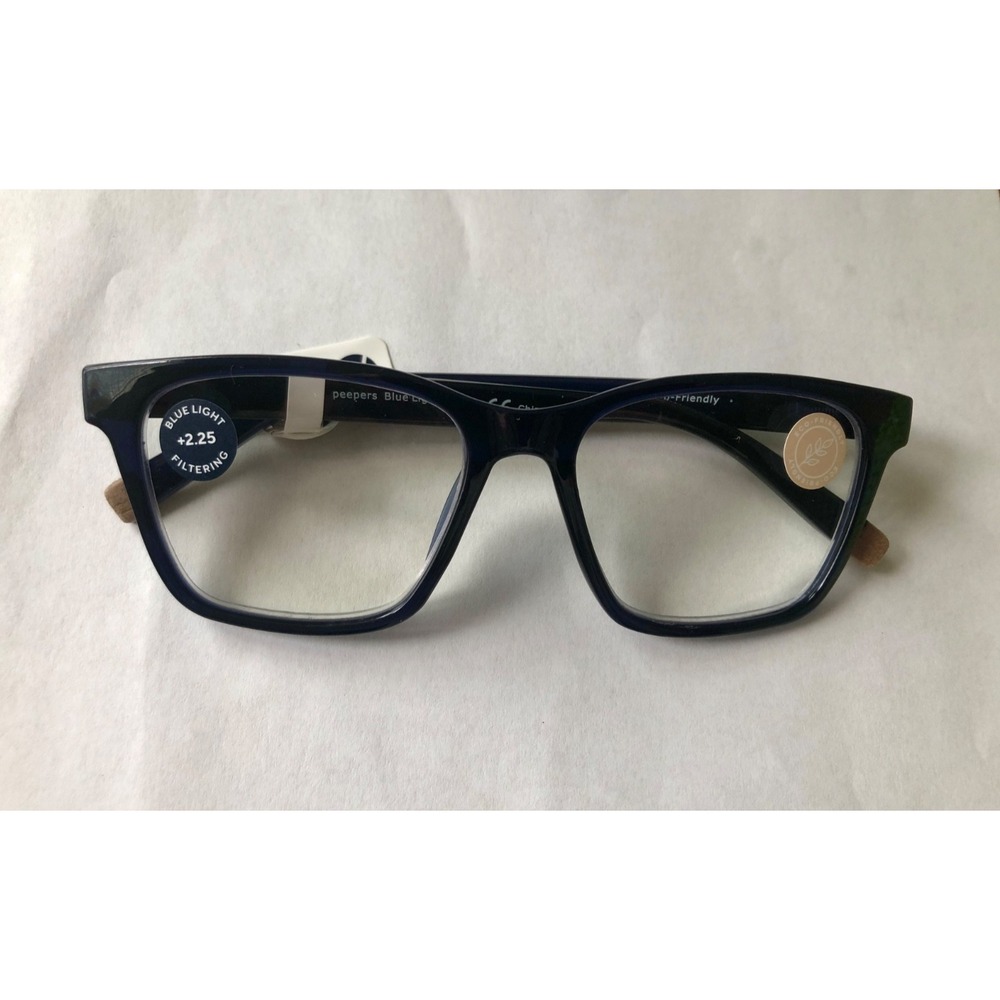 NEW NAVY PEEPERS BLUE LIGHT READING GLASSES +2.25